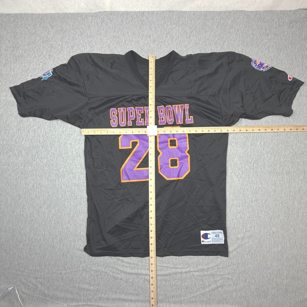 Vintage Champion Super Bowl XXVIII 28 Jersey 1994 Atlanta Black Mesh Mens 48 XL - Picture 3 of 8